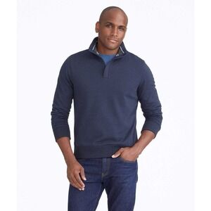 Untuckit Large Sweater Corral Quarter Zip Navy Blue Pullover Casual Sweatshirt